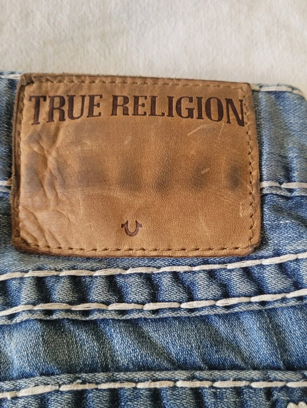 TRUE RELIGION Billy Relaxed Bootcut Flap Blue Denim Size 28 Western Cowboy Rodeo